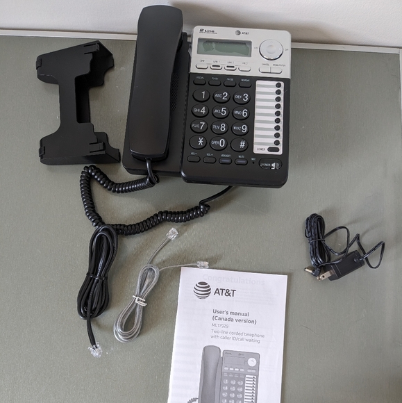 AT&T 2-Line Corded Phone with Speakerphone, 18 number Speed Dial, Headset Jack - Picture 6 of 7